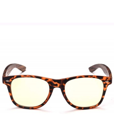 Square PC Frame Handmade Night Vision Zebra Wood Sunglasses with for Men or Women SKD123 - CV18LXR4GEG $19.68