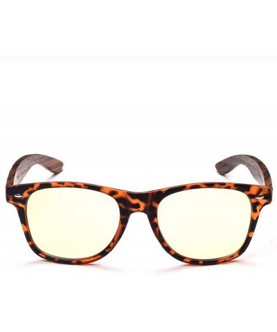 Square PC Frame Handmade Night Vision Zebra Wood Sunglasses with for Men or Women SKD123 - CV18LXR4GEG $13.03