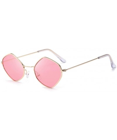 Goggle Sun Glasses Men Women Vintage Small Frame Sunglasses Colored Lens Outdoor Eyewear Glasses-Pink - CD199I8HZ67 $44.58