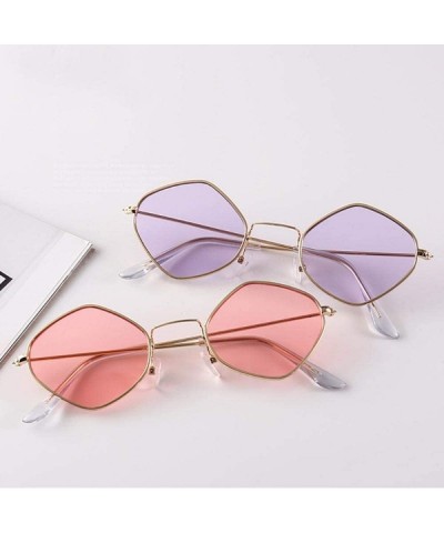 Goggle Sun Glasses Men Women Vintage Small Frame Sunglasses Colored Lens Outdoor Eyewear Glasses-Pink - CD199I8HZ67 $18.77