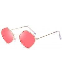 Goggle Sun Glasses Men Women Vintage Small Frame Sunglasses Colored Lens Outdoor Eyewear Glasses-Pink - CD199I8HZ67 $18.77