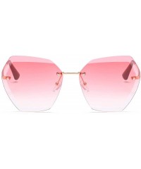 Rimless Oversized Sunglasses for Women Rimless Vintage Retro Sun Glasses Diamond Cutting Lens UV400 Protection - CB197H0HODK ...