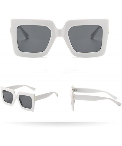 Rectangular Sunglasses for Men Women Vintage Sunglasses Retro Oversized Glasses Eyewear Rectangular Punk Goggles - F - CQ18QR...