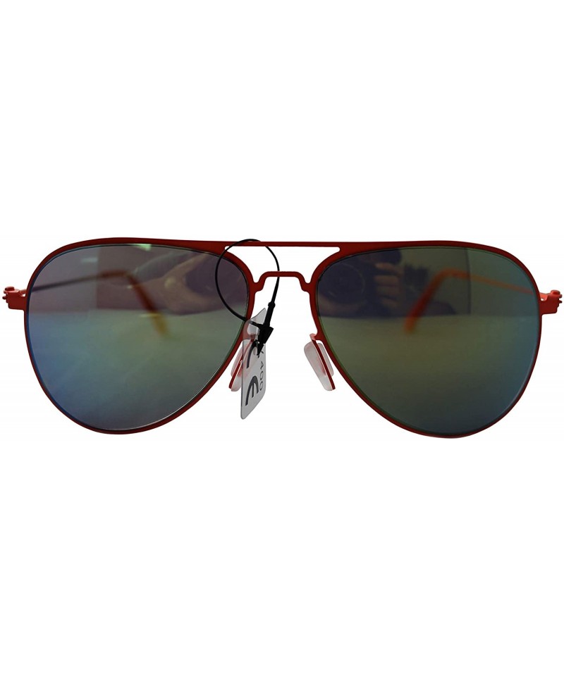 Aviator SIMPLE Vintage Aviator Mirrored Fashion Sunglasses for Men and Women - Orange - CU18ZTYGDEN $7.78