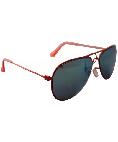 Aviator SIMPLE Vintage Aviator Mirrored Fashion Sunglasses for Men and Women - Orange - CU18ZTYGDEN $7.78