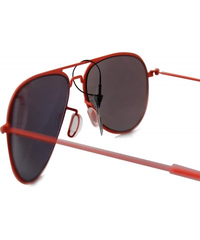 Aviator SIMPLE Vintage Aviator Mirrored Fashion Sunglasses for Men and Women - Orange - CU18ZTYGDEN $7.78