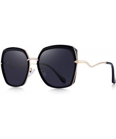 Butterfly Women's Fashion Cat Eye Polarized Sunglasses Ladies Luxury Brand Sun glasses UV400 - Black - C018RYKUXEM $42.97