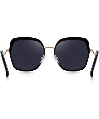 Butterfly Women's Fashion Cat Eye Polarized Sunglasses Ladies Luxury Brand Sun glasses UV400 - Black - C018RYKUXEM $24.56