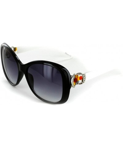 Oversized Capri" Fashion Oversized Sunglasses with Butterfly Shape for Stylish Women - Black & Tortoise W/ Smoke - CG11XWFNH4...
