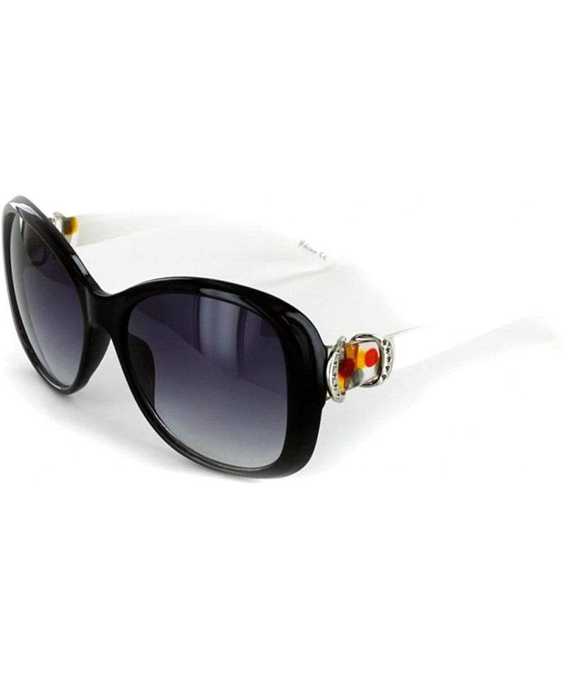 Oversized Capri" Fashion Oversized Sunglasses with Butterfly Shape for Stylish Women - Black & Tortoise W/ Smoke - CG11XWFNH4...