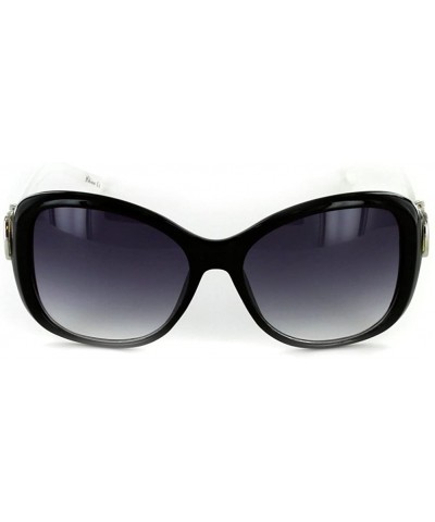 Oversized Capri" Fashion Oversized Sunglasses with Butterfly Shape for Stylish Women - Black & Tortoise W/ Smoke - CG11XWFNH4...