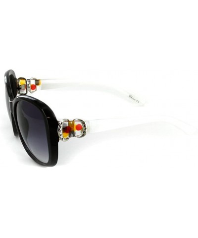 Oversized Capri" Fashion Oversized Sunglasses with Butterfly Shape for Stylish Women - Black & Tortoise W/ Smoke - CG11XWFNH4...