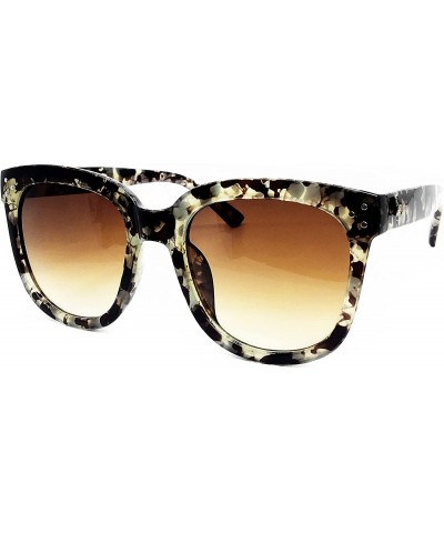 Butterfly 7222 Premium Oversize XXL Women Men Mirror Brand Style Fashion Sunglasses - Amber Grey - CN18EQ5RLOO $27.78