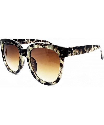 Butterfly 7222 Premium Oversize XXL Women Men Mirror Brand Style Fashion Sunglasses - Amber Grey - CN18EQ5RLOO $11.91