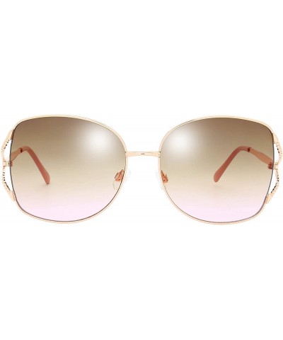 Aviator Classic Crystal Elegant Women Beauty Design Sunglasses Gift Box - L142-gold - C418M0SYKM4 $40.67