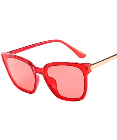 Round Polarized Sunglasses Classic Protection - Red - CB199L4DRQW $10.72