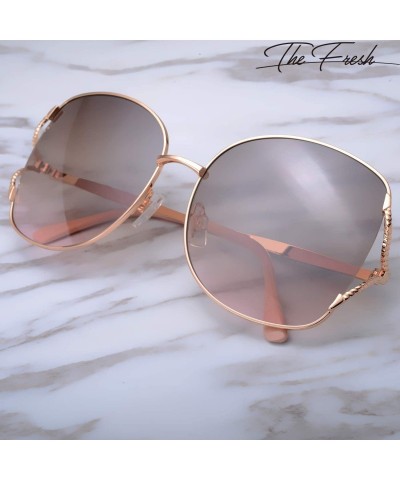 Aviator Classic Crystal Elegant Women Beauty Design Sunglasses Gift Box - L142-gold - C418M0SYKM4 $24.73