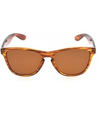 Rectangular Classic Polarized Sunglasses Women - Brown Stripe/Brown Lens - C918I8E4OGZ $12.38