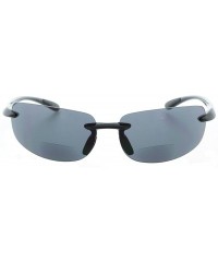 Round Island Bifocal Sunglasses Rimless Readers - Non-polarized Black Frame/Smoke Lens - CV11JEHUFCZ $24.96