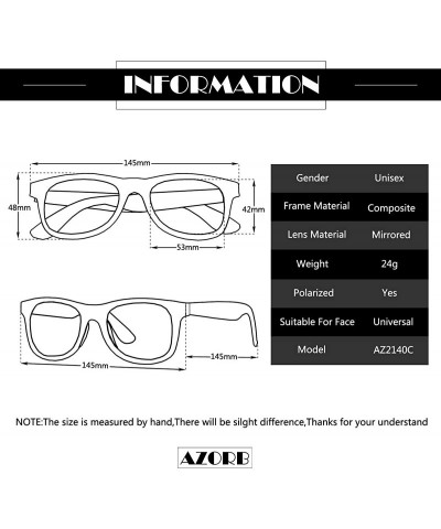 Sport Classic Polarized Sunglasses Unisex Square Horn Rimmed Design - A5 Matte Black/Blue Mirrored - CS186HEC8N9 $19.30