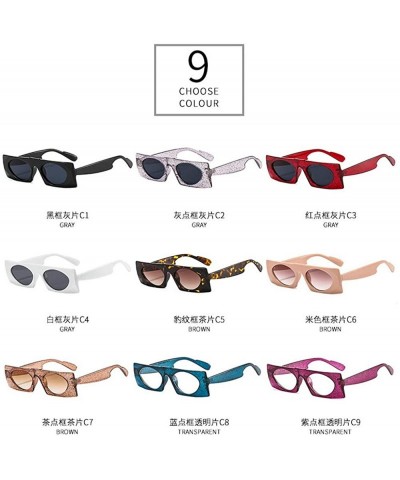 Rectangular Brand Small Square Sunglasses Women Retro Luxury Bling Round One Piece Transparent sun glasses Shades UV400 - CK1...