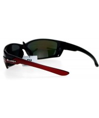 Rectangular Air Vent Plastic Color Mirror Warp Rectangular Sport Sunglasses - Red - C412DUJW5RP $18.35