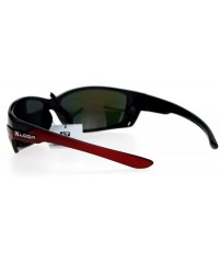 Rectangular Air Vent Plastic Color Mirror Warp Rectangular Sport Sunglasses - Red - C412DUJW5RP $12.15