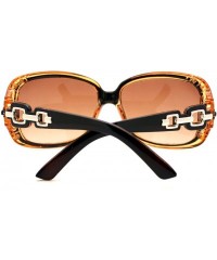 Square Womens Bifocal Lens Sunglasses Oversized Square Rhinestone Frame - Brown - CX126BK9NJ3 $11.10