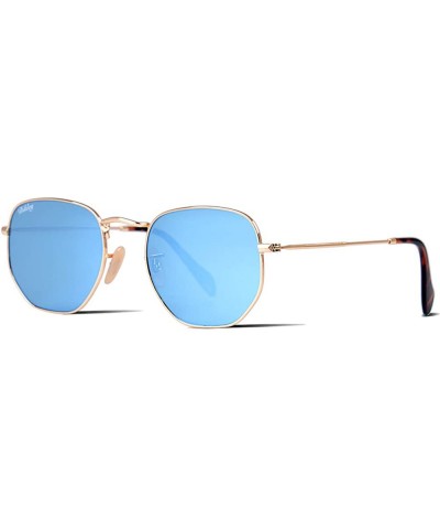 Oval Classic Crystal Glass Lens Retro Square/Aviator/Round Metal Frame Sunglasses for Men Women-100% UV400 Protection - CW193...