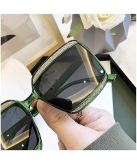 Oversized Shiny Frame Polarized Oversized Sunglasses for Women Thin Face Shades - White - CU1906DUCQR $13.97
