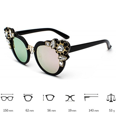 Rimless Ms. Oversized Frame Retro Cat Eye Sunglasses Fashion Design - Black Powder Film - CO18EQK0UWW $10.02