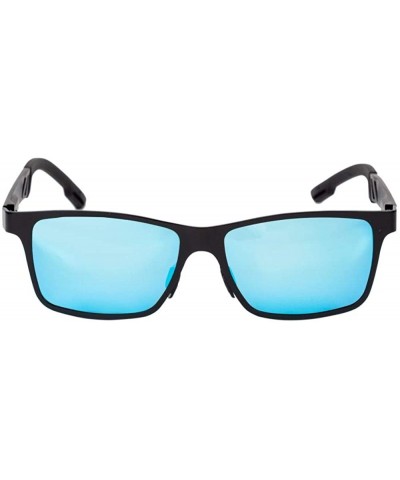 Rectangular Raymond Polarized Driving Sunglasses - Black Blue - CZ196YM0TYN $33.28