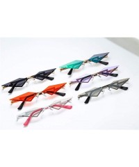 Round Small Rimless Cateye Party Sunglasses for small face - Flame Style Women Sun Glasses (red) - CB194OSYS2N $7.55