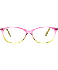 Oval Womens Magnified Reading Glasses Oval Rectangular Designer Frame - Pink Green - CN186UT69MO $11.95