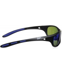Sport Sunglasses Rockfish 245 Polarized Wrap Sungalsees - Matte Black & Blue - CZ11HHHUX5D $35.16
