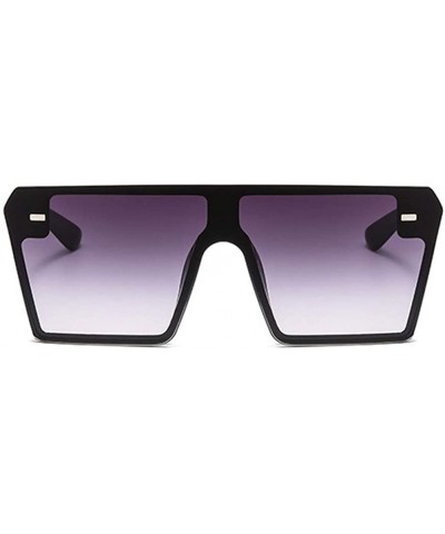 Oversized Oversized Square Sunglasses for Women Rivet Frame Eyewear - C8 Black Blue Yellow - C11987AWSXS $12.04
