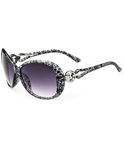 Oval Women Vintage Polarized Sunglasses-Classic Designer Style UV400 Protection - Black White - CV1963UZ446 $16.94