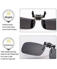 Square Polarized Clip-on Sunglasses Lenses for Outdoor Walking Fishing Driving Cycling - CW18I29E7GE $12.01