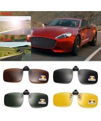 Square Polarized Clip-on Sunglasses Lenses for Outdoor Walking Fishing Driving Cycling - CW18I29E7GE $12.01