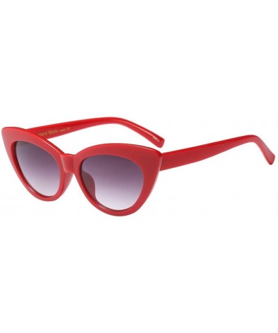 Cat Eye Cat Eye Sunglasses-Fashion Vintage Sunglasses Big Frame Retro Eyewear (E) - E - CP18R42G4ZU $20.00