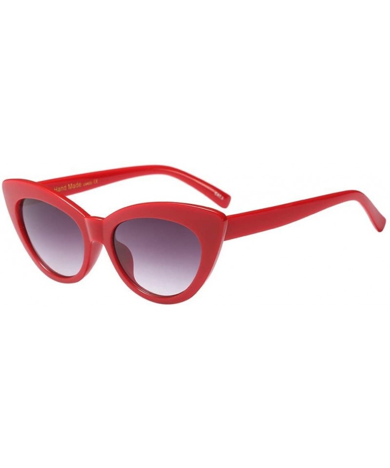 Cat Eye Cat Eye Sunglasses-Fashion Vintage Sunglasses Big Frame Retro Eyewear (E) - E - CP18R42G4ZU $11.84