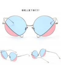 Goggle Trendy Planet Shaped Sunglasses Retro Personality Double Color Pieces Round Sunglasses - Figure 2 - C118XDCUN7Z $17.93