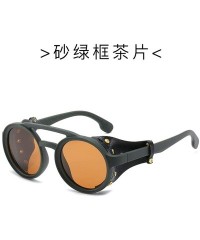 Round Polarized sunglasses polarized Europe personality - White Frame Gray - CU18X9Y76A2 $47.01