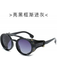 Round Polarized sunglasses polarized Europe personality - White Frame Gray - CU18X9Y76A2 $47.01