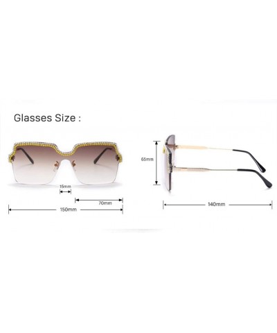 Sport Fashion Frameless Handmade Chain Sunglasses Ocean Piece Metal Frame Glasses - 2 - CD190RDDKIW $30.20