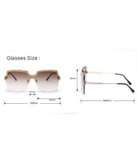 Sport Fashion Frameless Handmade Chain Sunglasses Ocean Piece Metal Frame Glasses - 2 - CD190RDDKIW $30.20