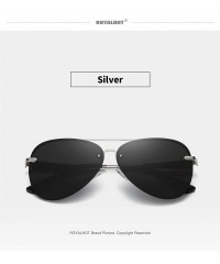 Aviator Polarized Aviator Sunglasses for Men Driving Fishing UV Protection - Silver - CI18Y9R697O $13.75