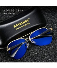 Aviator Polarized Aviator Sunglasses for Men Driving Fishing UV Protection - Silver - CI18Y9R697O $13.75