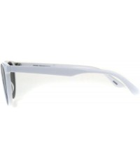 Cat Eye Womens Cat Eye Thin Horn Rim Plastic Sunglasses - White Black - CE18CIAL8ER $10.07