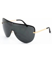 Shield XXXL OVERSIZED Huge Big MASK SHIELD Half Face Owen Large Sunglasses - Black-gold - CP11HWM9QIX $10.22